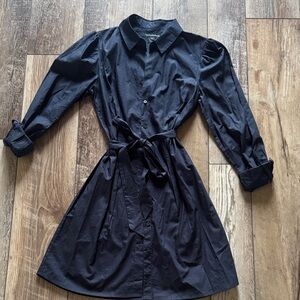 New French Connection Navy Long Sleeve Shirt Dress XS